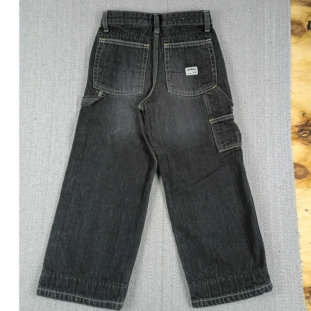 OshKosh Carpenter Jeans Kids 7 Husky Black Excellent Denim Utility Pants 4725094
